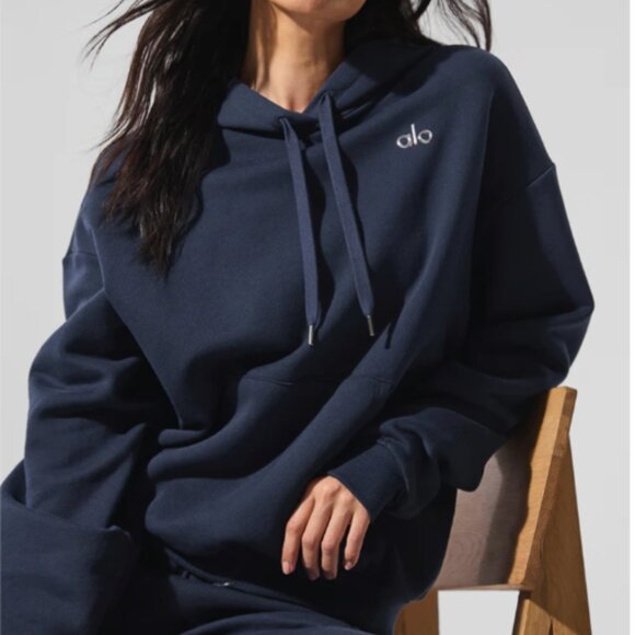 Alo Yoga Accolade Hoodie XXL in Navy - Picture 1 of 11